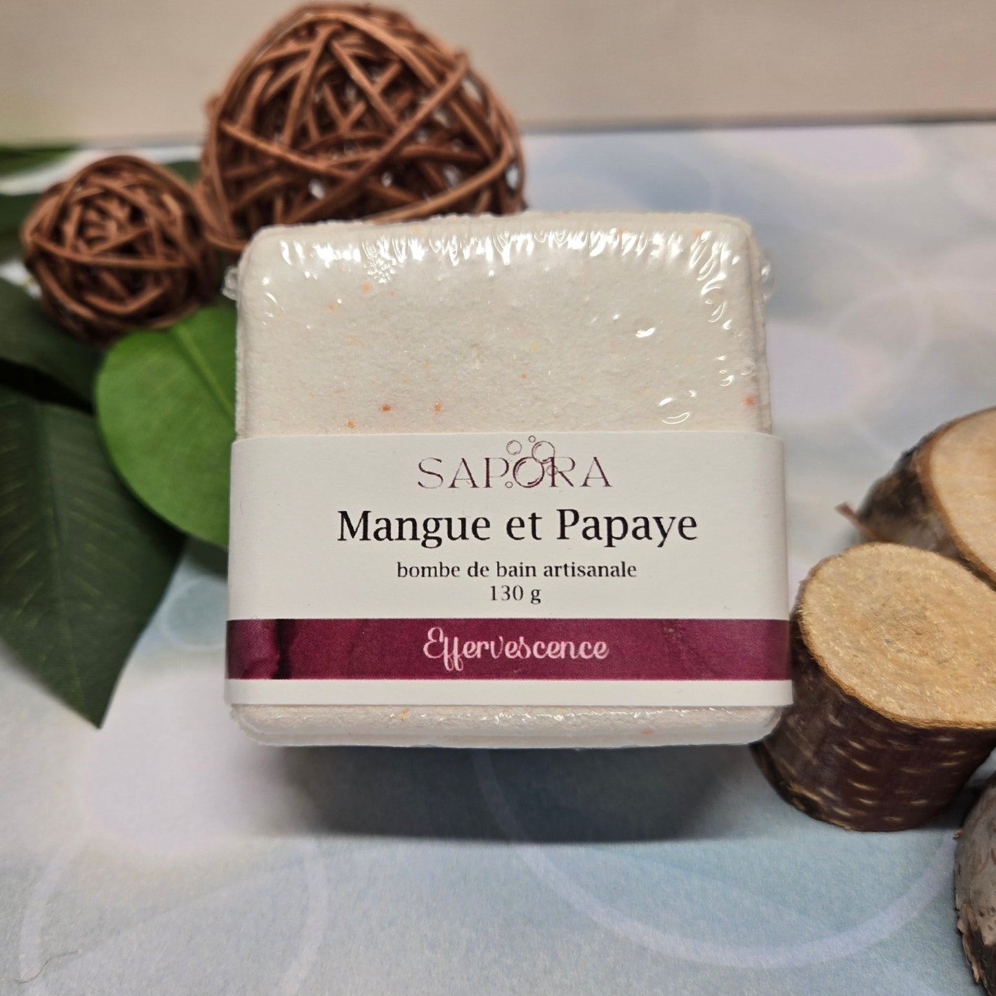 Bombe de bain parfumée mangue et papaye – Notes fruitées sucrées, ambiance chaleureuse et sensorielle - Front