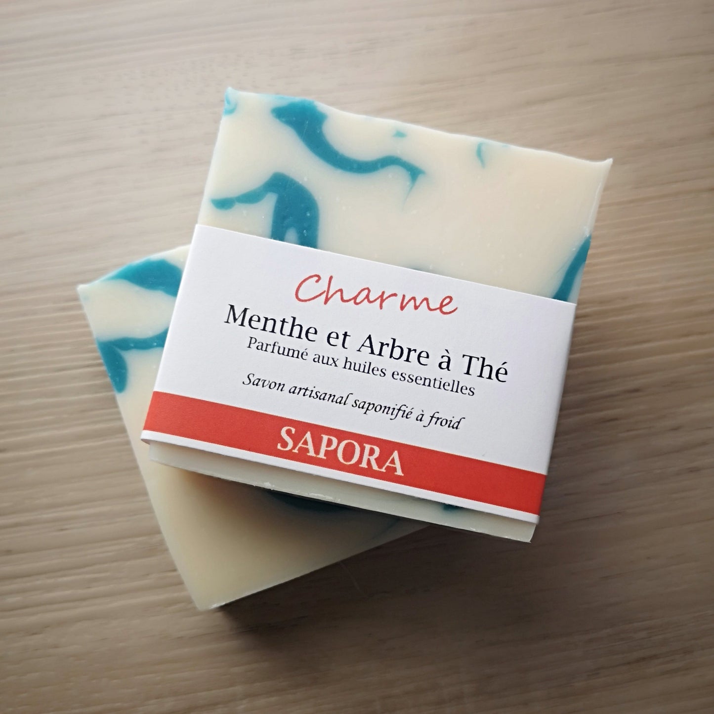 Savon artisanal menthe & arbre à thé – Nettoyage en profondeur et sensation de fraîcheur - Front