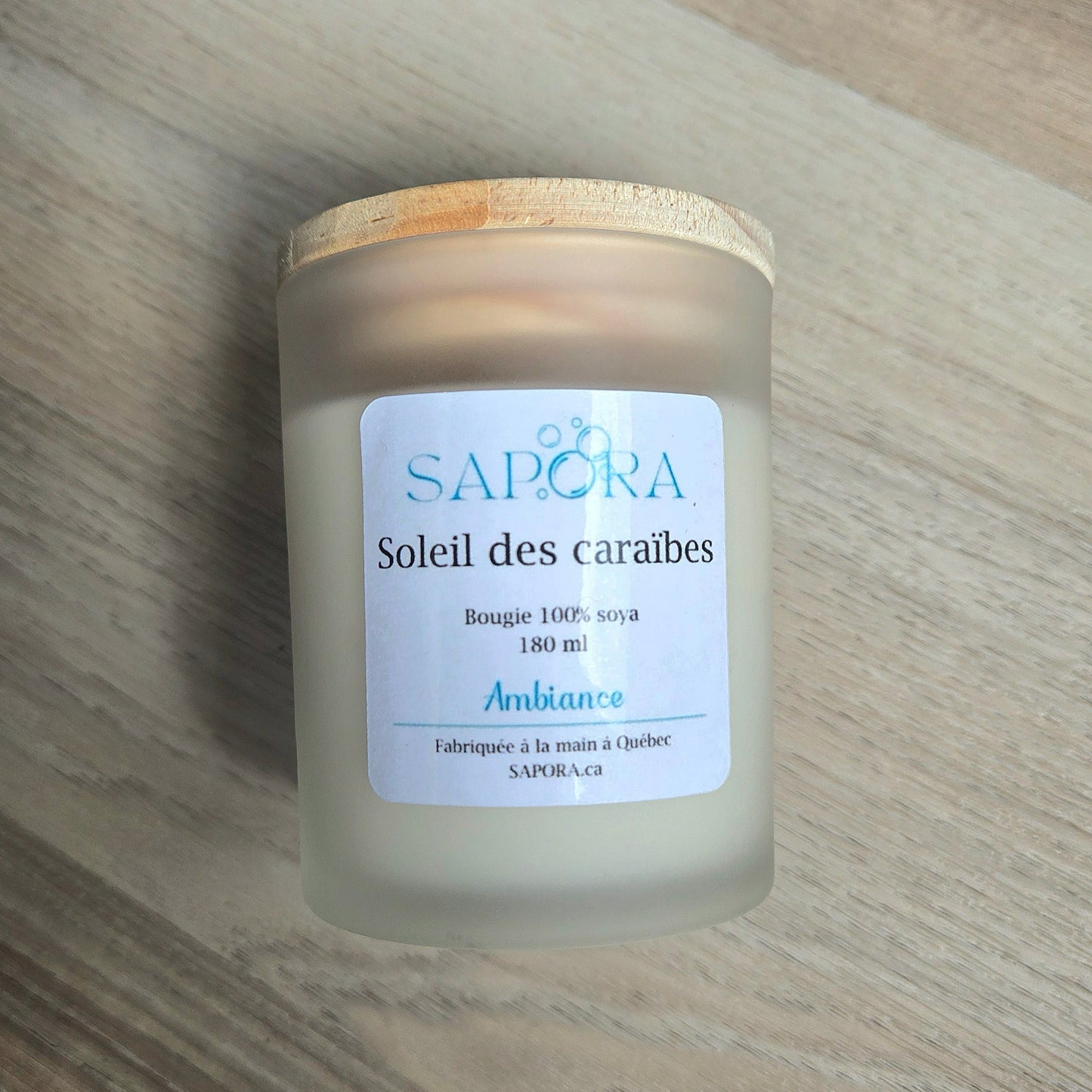 Bougie exotique Soleil des Caraïbes – Senteur chaude et gourmande, parfait pour un moment cocooning - Devant