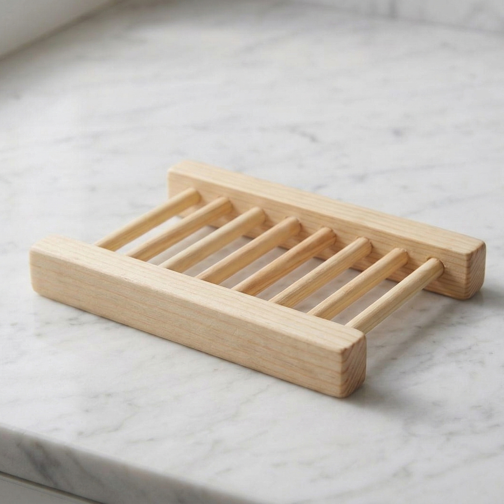 Porte-savon drainant en bois de Schima Superba naturel pour salle de bain, design minimaliste à lattes pour garder le savon artisanal au sec