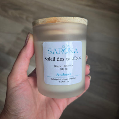 Bougie artisanale Soleil des Caraïbes – Fragrance exotique pour une évasion tropicale - Front