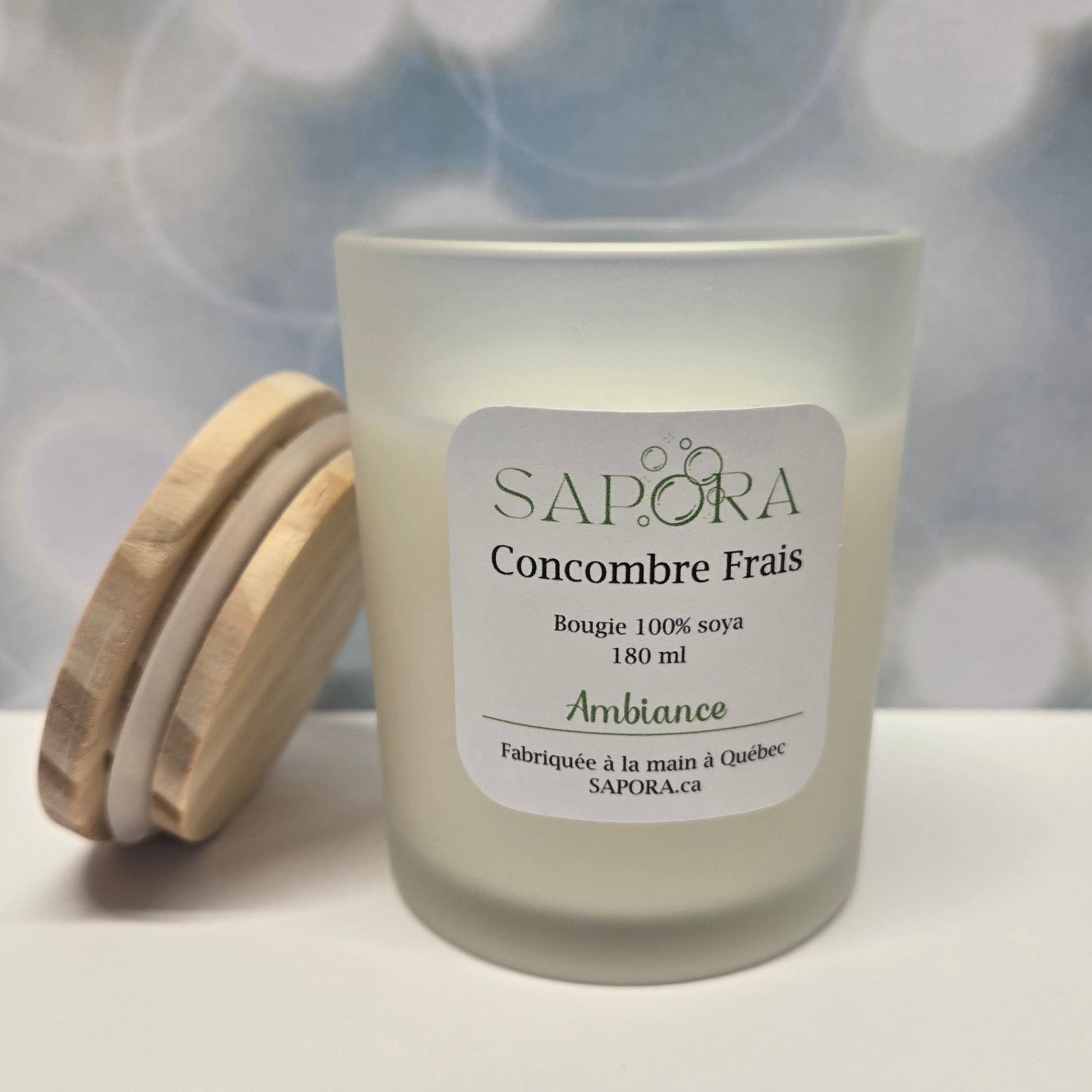 Bougie artisanale de soya au concombre frais – Arôme frais et végétal, parfait pour une ambiance relaxante - Front